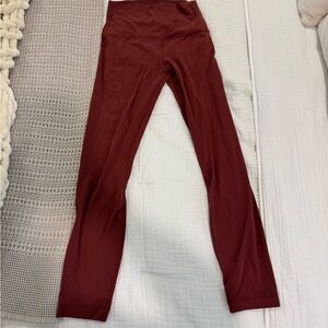 Burgundy 25in lululemon align leggings